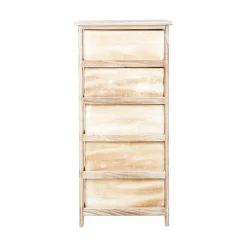Kommode HOME4YOU Kaseke med 5 oppbevaringsrom 40x29x90 cm natur