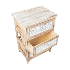 Kommode|Entrekommode-Kommode HOME4YOU Kaseke med 3 oppbevaringsenheter 40x29x58 cm natur naturlig