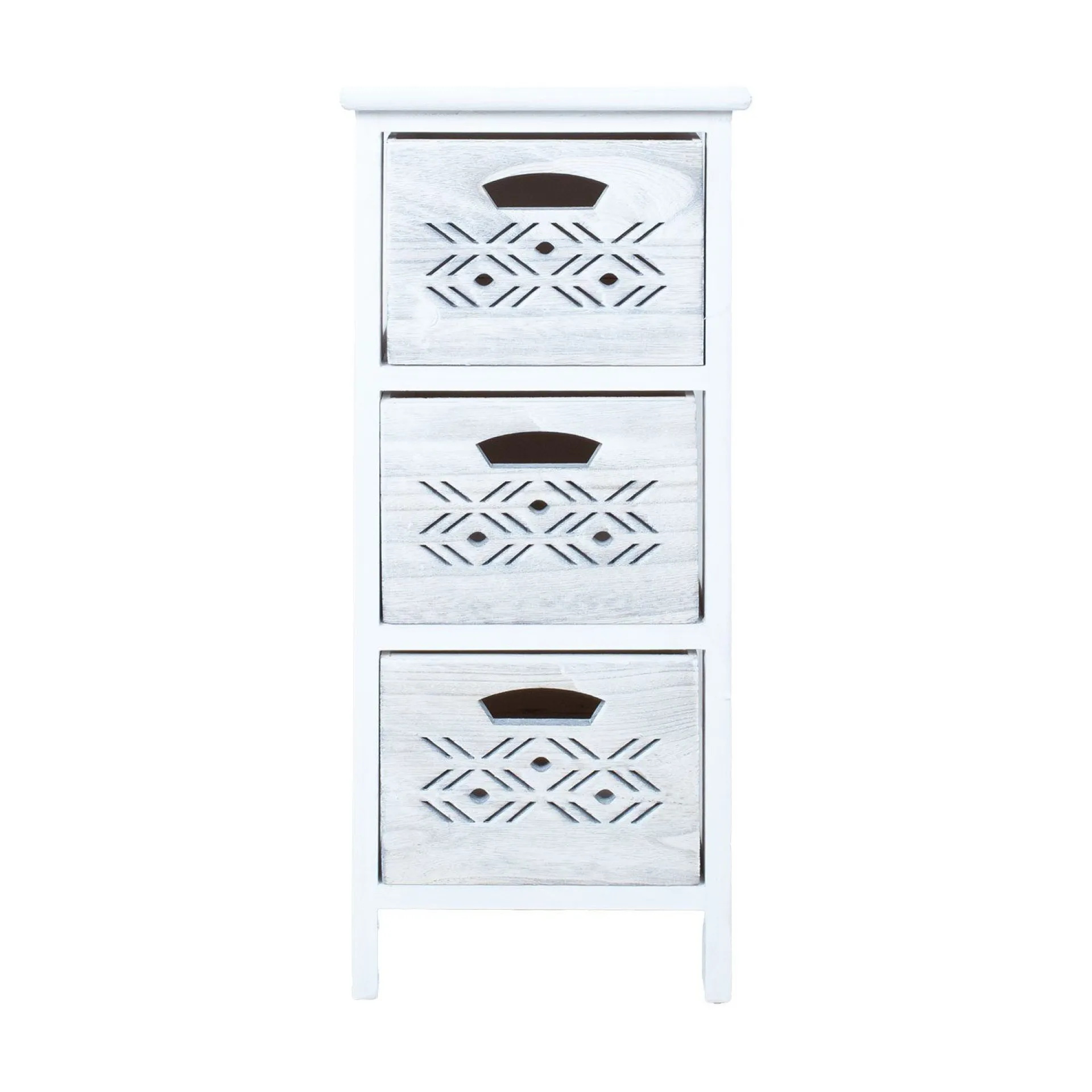 Kommode HOME4YOU Mihkli med 3 oppbevaringsenheter 26x32x63 cm