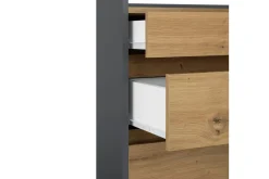 Loft24 Kommode Kosmo Antrasitt/Eik, 8 skuffer