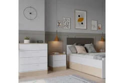 Kommode|Entrekommode-Kommode Matul Eik / Hvit Mellomfarget tre,Hvit