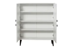 Kommode-Kommode med 4 Dører 95x111 cm Hvit/Svart