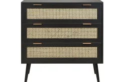 Entrekommode|Kommode-Kommode Opoco med 3 skuffer Svart,Beige