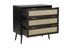 Entrekommode|Kommode-Kommode Opoco med 3 skuffer Svart,Beige