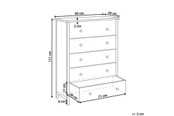Gangbord|Avlastningsbord-Kommode Salton 85x39x111 cm Lysfarget tre