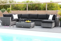 Comfort Garden Solstolpute|Komplette Putesett-Komplett møbeltrekkpakke Svart