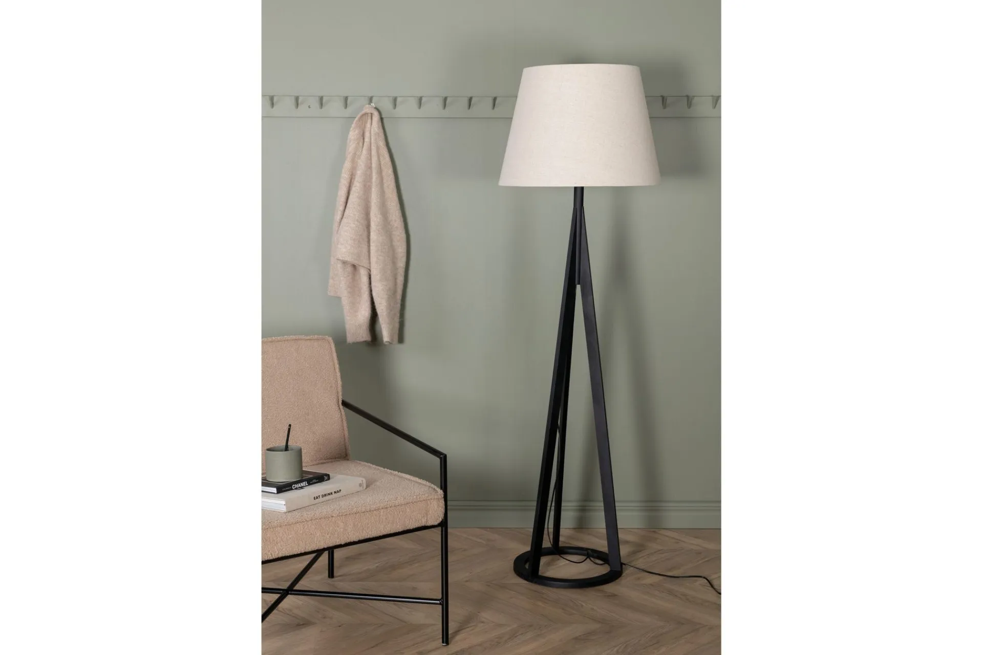 Venture Home Stuelampe|Soveromslampe-Kona Gulvlampe Svart/Beige