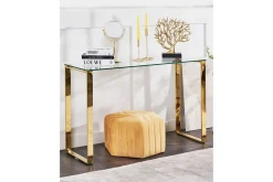 Gangbord|Avlastningsbord-Konsollbord Tilon Transparent, Gull