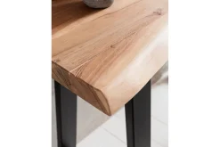 Wohnling Gangbord|Avlastningsbord-Konsollbord Gaya heltre landlig stil med trekantet kant Svart,Natur