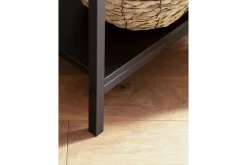 Wohnling Gangbord|Avlastningsbord-Konsollbord Solid tre 100 cm 2 skuffer industriell stil Wienerflett Svart,Brun