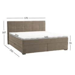 Kontinentalsenger|Seng Med Oppbevaring-Kontinentalseng HOME4YOU Jeep 160x200 cm Beige