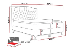 Seng Med Oppbevaring-Kontinentalseng 140x200 Decora 5