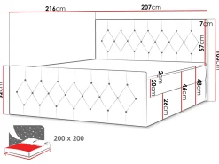 Kontinentalsenger|Seng Med Oppbevaring-Kontinentalseng 207x216 cm Faza 25