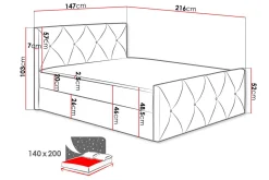 Seng Med Oppbevaring-Kontinentalseng 140x200 cm Musca 5