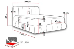 Kontinentalsenger|Seng Med Oppbevaring-Kontinentalseng 204x218 cm Grønn Chicago 14