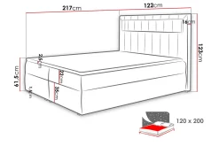 Kontinentalseng 120x200 Grå