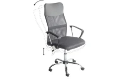 Kontorstol Design Grå/svart/sølv