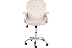 Kontorstol & Skrivebordsstol-Kontorstol Princess Beige,Sølv,Svart
