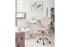 Kontorstol & Skrivebordsstol-Kontorstol Princess Beige,Sølv,Svart