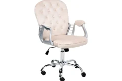 Kontorstol & Skrivebordsstol-Kontorstol Princess Beige,Sølv,Svart