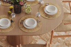 Bark Kopparbo Lys Rundt Spisebord 106 cm Utvidbart med tilleggsplate