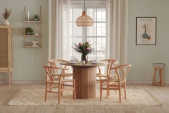 Bark Kopparbo Lys Rundt Spisebord 106 cm Utvidbart med tilleggsplate