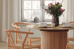 Bark Kopparbo Lys Rundt Spisebord 106 cm Utvidbart med tilleggsplate