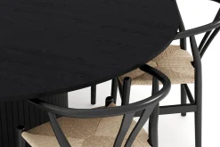 Bark Spisegrupper-Kopparbo Matgruppe 180 cm med 6 Dastoori Spisestol Svart