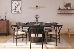 Bark Spisegrupper-Kopparbo Matgruppe 180 cm med 6 Dastoori Spisestol Svart