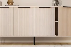 Bark Sideboard & Skjenker-Kopparbo Ribbet Skjenk med Oppbevaring Hvit