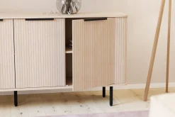 Bark Sideboard & Skjenker-Kopparbo Ribbet Skjenk med Oppbevaring Hvit