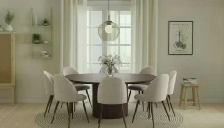 Bark Kopparbo Rundt Spisebord 180 cm med 6 Filip Spisestoler