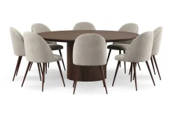 Bark Kopparbo Rundt Spisebord 180 cm med 6 Filip Spisestoler
