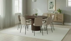 Bark Kopparbo Rundt Spisebord 180 cm med 8 Katy Spisestoler