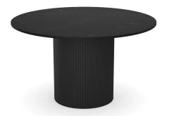 Bark Spisegrupper-Kopparbo Rundt Spisebord 130 cm Uttrekkbart med 4 Gemmiano Stoler Svart