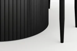Bark Spisegrupper-Kopparbo Rundt Spisebord 130 cm Uttrekkbart med 4 Sawako Stoler Svart