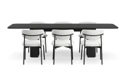 Bark Kopparbo Spisebord 180-240 cm Uttrekkbart med 6 Lucy Spisestoler