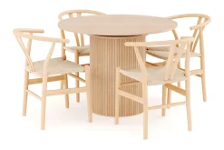 Bark Kopparbo Spisegruppe 106 cm Forlengbar med 4 Dastoori Spisestoler