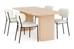 Spisegrupper-Kopparbo Spisegruppe 180-240 cm Forlengbar med 4 Gemmiano Spisestoler Whitewash