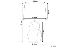 Nattbordslampe|Bordlampe-Korska Bordlampe 63 cm E27 Svart,Hvit