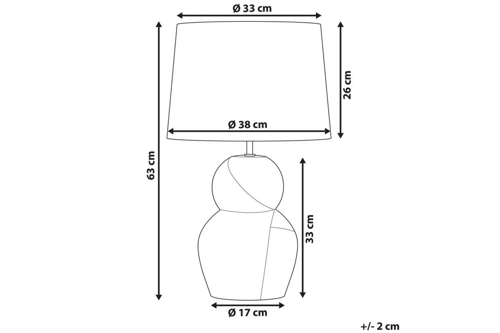 Nattbordslampe|Bordlampe-Korska Bordlampe 63 cm E27 Svart,Hvit