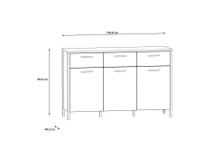 Sideboard & Skjenker-Koufalia Sideboard 40x140 cm Brun/Svart