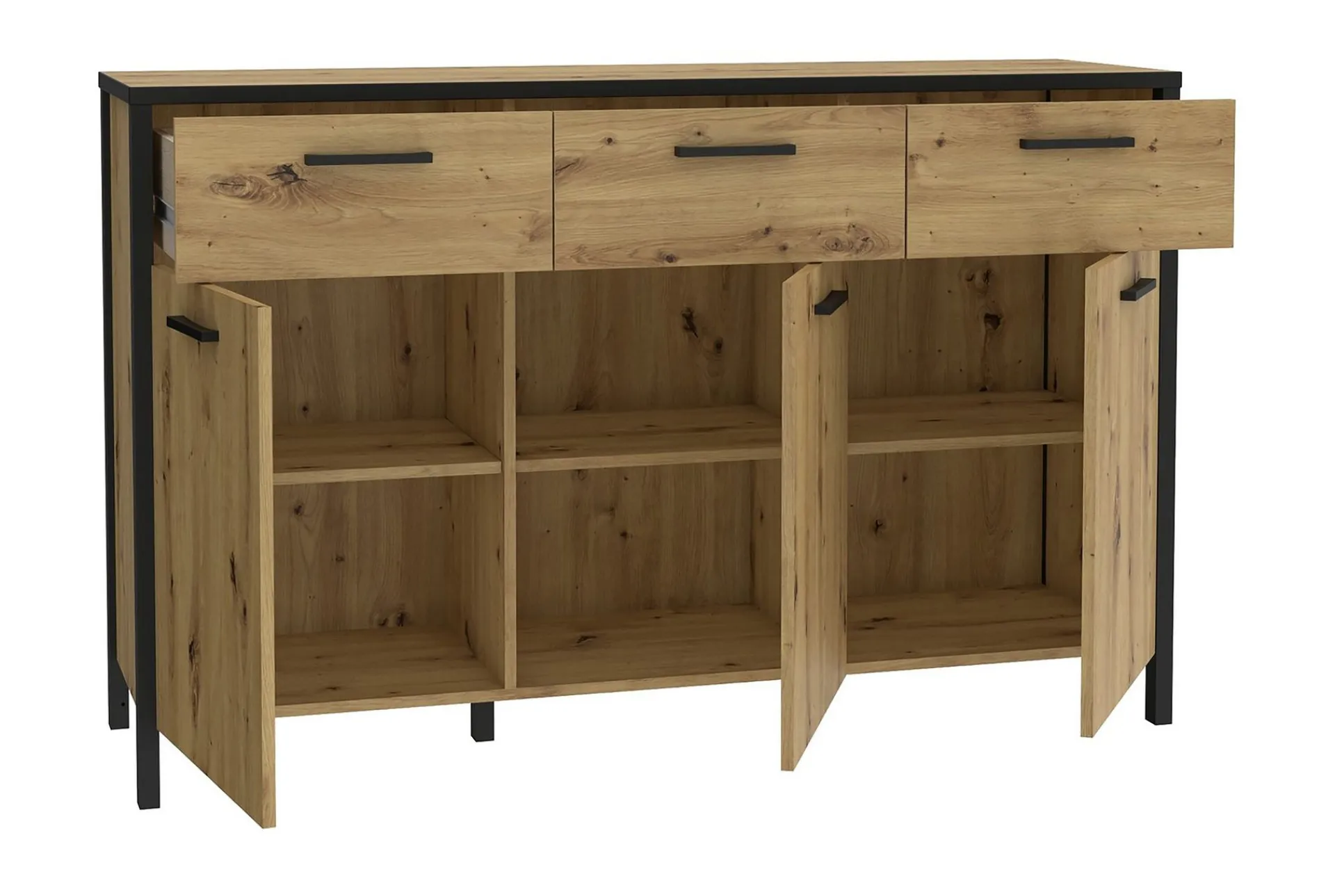 Sideboard & Skjenker-Koufalia Sideboard 40x140 cm Brun/Svart