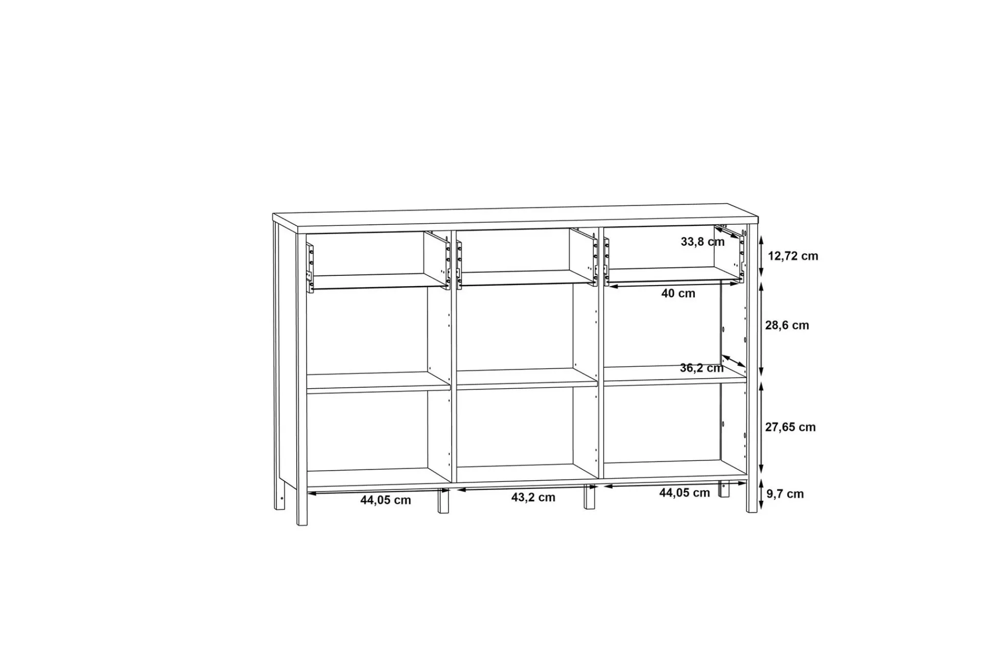 Sideboard & Skjenker-Koufalia Sideboard 40x140 cm Brun/Svart