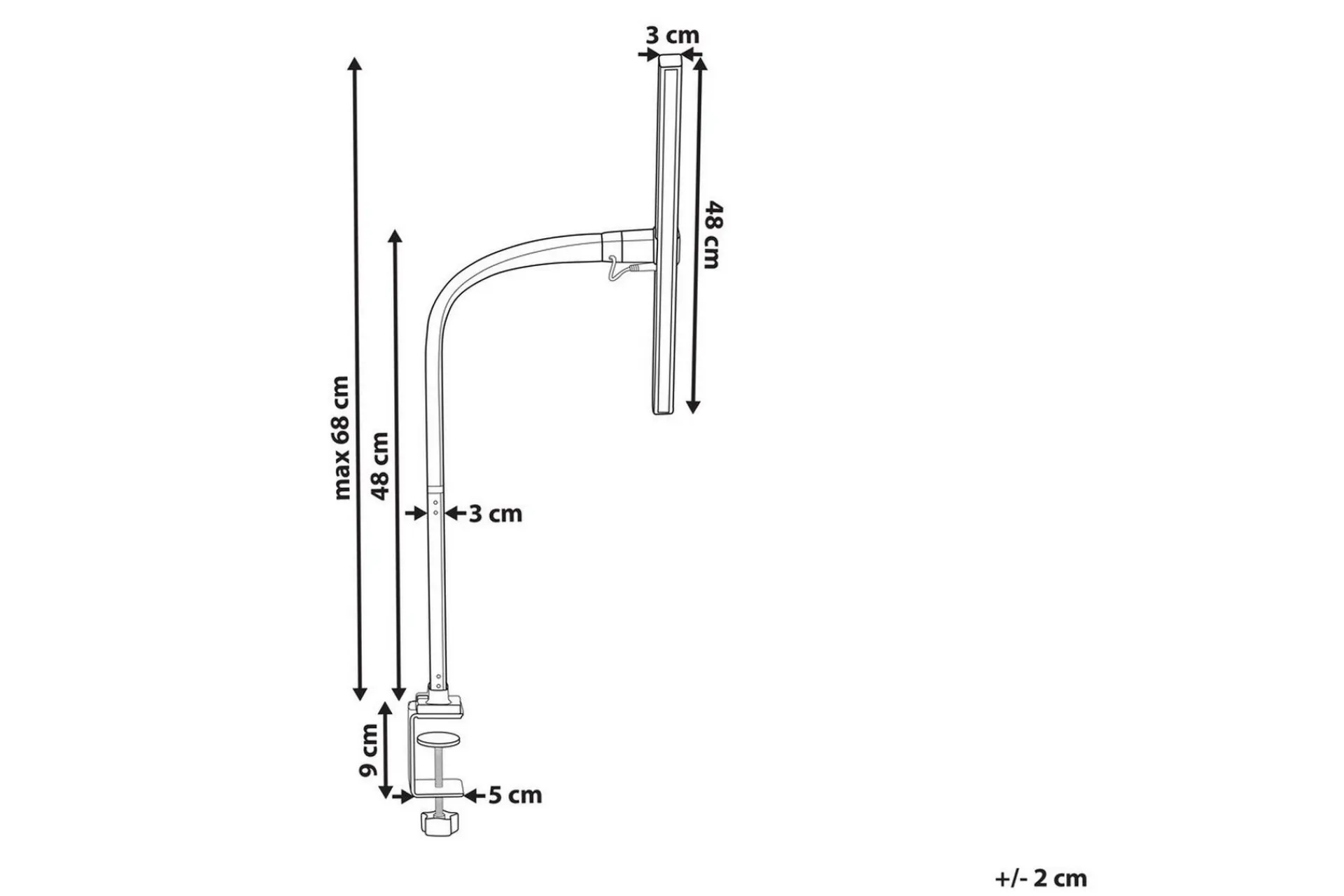 Bordlampe-Kratel LED Skrivebordslampe Svart