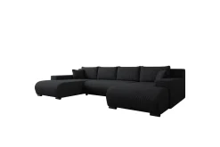 Velour Sofa & Fløyel Sofa|Sovesofaer-Krysen Sovesofa Dubbeldivan 4-sits Svart