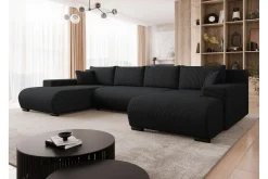 Velour Sofa & Fløyel Sofa|Sovesofaer-Krysen Sovesofa Dubbeldivan 4-sits Svart