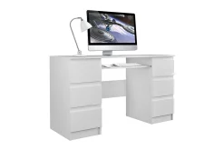 Kontorbord-Kubana Skrivebord 130 cm med Oppbevaringsskuffer Grey