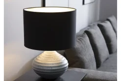 Stuelampe|Nattbordslampe-Kuban Bordlampe 32 cm Svart,Sølv