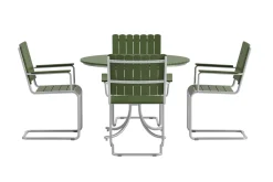 Comfort Garden Spisegrupper Hage-Kullaberg rund spisegruppe for utendørsbruk med 4 stoler 104 cm stål aintwood Grønn